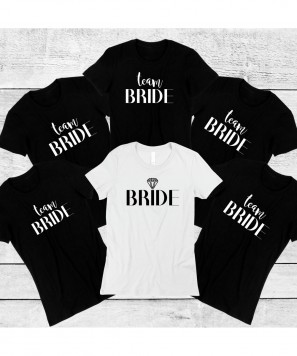 Set 6 tricouri Petrecerea burlacitelor Team Bride Diamond
